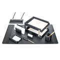 Dacasso Black Leather 10-Piece Desk Set DF-1020